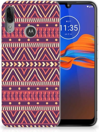 Motorola Moto E6 Plus TPU bumper Aztec Paars