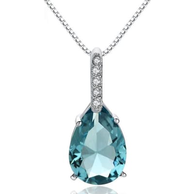 Echte Natuurlijke Blauwe Topaas Hanger 925 Sterling Zilver Karaat 45 Cm Ketting Colgantes Bruiloft Bizuteria Pierscionki Hanger Vrouwen blauw