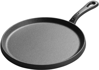 Gietijzeren Koekenpan - Koekenpan Antiaanbak - Pannenkoeken Bakken - Vaatwasmachinebestendig - 25 cm - Zwart