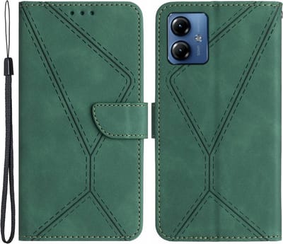 Coverup Hoesje - Geschikt voor Motorola Moto G54 Hoesje - Coverup Book Case - Groen