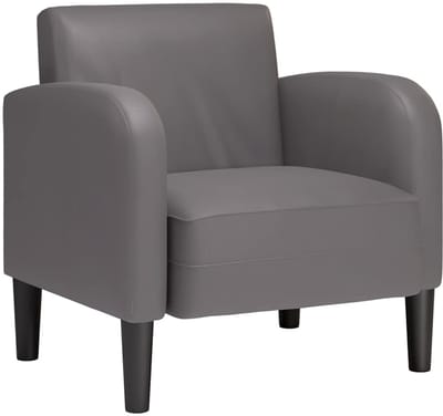 vidaXL - Fauteuil - met - armleuningen - 54 - cm - kunstleer - grijs
