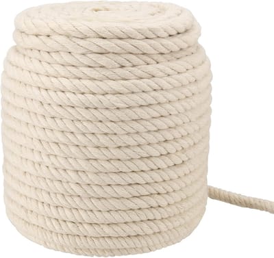 Macrame Touw 50m x 10mm - Dikke Gewonden Katoenen Touw voor Creatief Knutselen, Planten Hangers en DIY Decoratie