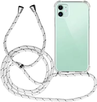 Telefoonhoesje met koord - Hoesje Geschikt voor Apple iPhone X/XS - iPhonehoesje - Transparant - Met wit koordje - Telefoon accessoire - iPhonecase - CHPN