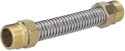 Dailygoods - Ribbelslang - Flexibele verbindingsslang - Zilver - Roestvrij staal - Geschikt voor airconditioning - 20 cm