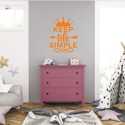 Muursticker - Keep Life Simple - 46,4 x 56 - Oranje