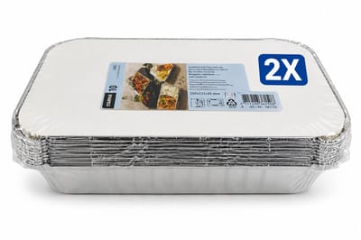Papstar aluminium schalen 0.8 liter Set van 10 stuks - Voordeelverpakking van 2 Sets (20 Stuks Totaal) - Wegwerp Aluminium voor Oven Vriezer en BBQ