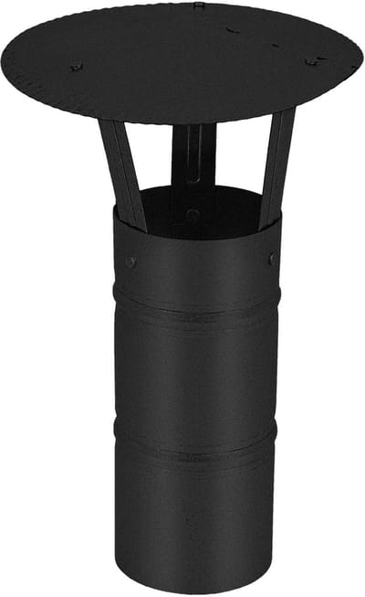 KOTARBAU® Schoorsteenkap, Schoorsteenafdekking, Verzinkt Staal en Poedergecoat Staal, ? 80 mm, Zwart, Regenhoes voor Schoorsteen, Rookkanaal Kap, Schoorsteenkappen, Rostbestendig