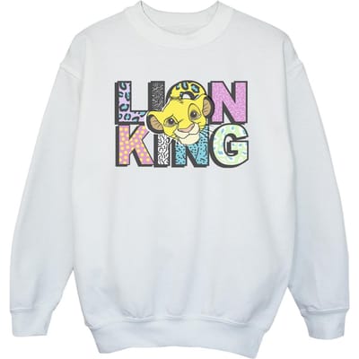 Disney Meisjes The Lion King Patroon Logo Sweatshirt (Wit)