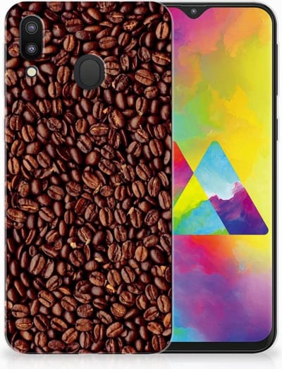 Back Cover voor Samsung Galaxy M20 (Power) Siliconen Case Koffiebonen