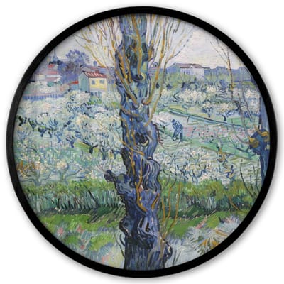 Poster in lijst Rond - Fotolijst 40x40 cm - Posters - Zicht op Arles - Vincent van Gogh - Ronde posterlijst zwart - Decoratie - Wanddecoratie woonkamer - Muurdecoratie slaapkamer