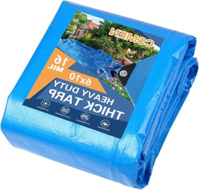 Zwaar Zeil Waterdicht - Plastic Dekzeil - Buiten Beschermen - 16 Mil Dik - 6x10 ft - Blauw