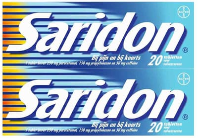 Saridon Tabletten - 2 x 20 tabletten - Voordeelverpakking
