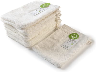 ARTG® ORGANIC - Washandjes - Biologische Katoen - 600 grams kwaliteit - 16 x 21 cm - Wit - White - SET van 10 stuks