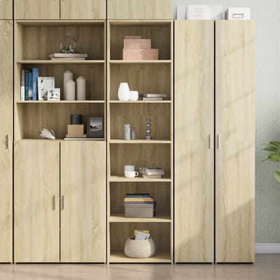 vidaXL - Hoge - kast - 50x41x185 - cm - bewerkt - hout - sonoma - eikenkleurig