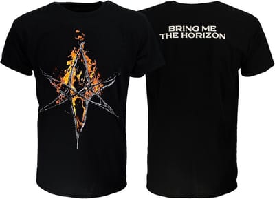 Bring Me The Horizon Flaming Hex T-Shirt - Officiële Merchandise - L