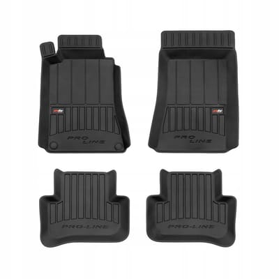 FROGUM PROLINE 3D Set - Rubberen Automatten + Kofferbakmat - Geschikt voor MERCEDES C-Klasa S203 Kombi (2000-2006) - Zwart