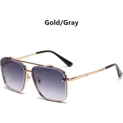 Mode Vierkant Luxe Zonnebril Mannen Vrouwen Flight Seven Rock Mach Six Gegradueerd Piloot Oculos De Sol UV Bescherming