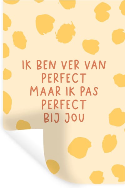 Muurstickers - Sticker Folie - Relatie - Stel - Quotes - Spreuken - Ik pas perfect bij jou - 20x30 cm - Plakfolie - Muurstickers Kinderkamer - Zelfklevend Behang - Zelfklevend behangpapier - Stickerfolie
