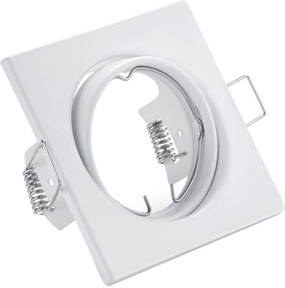 Spot Armatuur GU10 - Trion - GU10 Inbouwspot - Vierkant - Wit - Aluminium - Kantelbaar 80mm