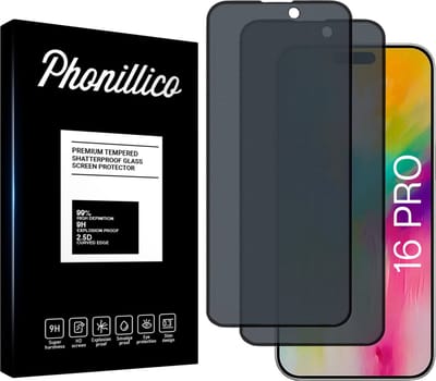 Screenprotector privacy voor iPhone 16 Pro - 2 stuks Beschermglas Privacy Glas van glazen schermbeschermfolie