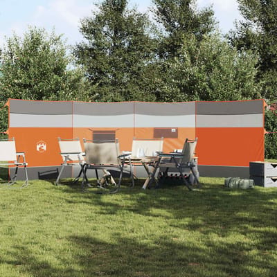 vidaXL - Windscherm - camping - waterdicht - 510x153 - cm - grijs - en - oranje