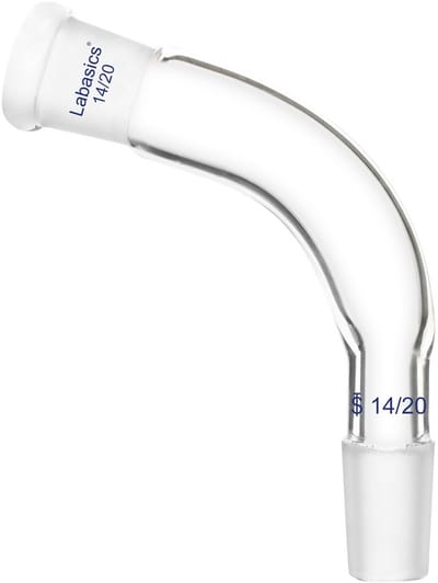 Glazen Destillateur Adapter 105 Bend met 14/20 Gewrichten