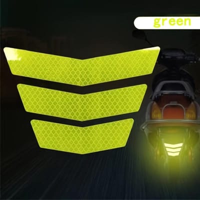 3 stuks Nachtelijke Reflecterende Stickers Auto Carrosserie Stickers, Motorfiets Stickers, Helm Stickers, Elektrisch Voertuig Reflecterende Strips, Waarschuwings Auto Stickers groen