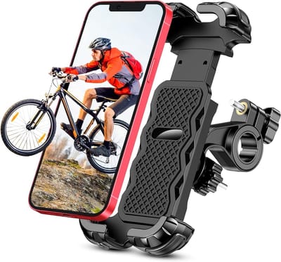 Fietstelefoonhouder - Upgrade - Volledige bescherming - Beveiligingsslot - Motorfietstelefoonhouder - 360° draaibaar - Telefoonhouder voor fiets - Scooter - Stuur - Universeel voor mobiel