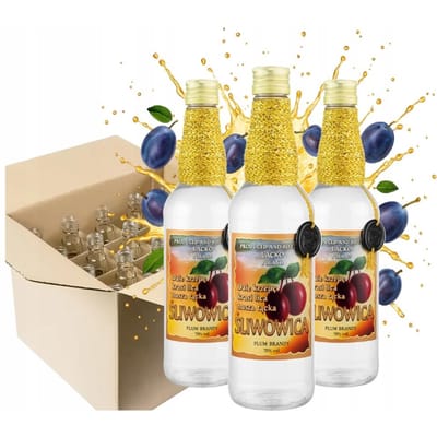 Bimberek Monopol Kratownica - Decoratieve Fles - 0,5L - Gouden Dop - Glas