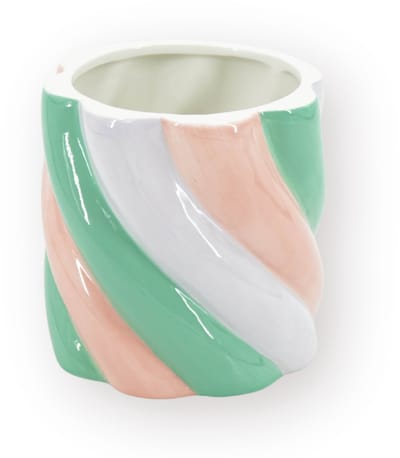Housevitamin Plantenpot Kabelspek – Dolomiet – Roze/Lila/Groen – 15.5x15.5x16 cm – Waterdicht – Design Bloempot – Speelse Eyecatcher