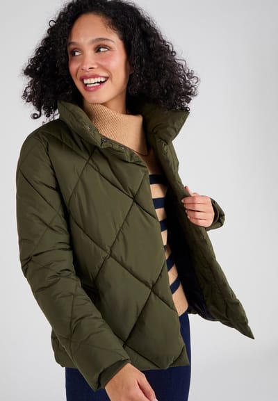 Damart - Thermolactyl parka met asymmetrische sluiting - Dames - Groen - 42-44 (M)