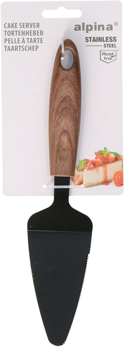 Alpina Taartschep - RVS - zwart/bruin - 25 cm - Keukengerei - opdienen/serveren van taartjes