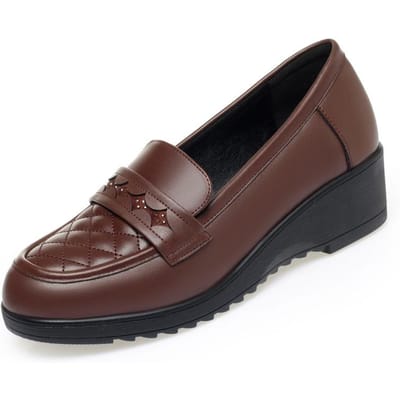Mode Retro Zwarte Instappers Schoen voor Dames Lente Nieuw Comfort Zacht Leer Lage Hak Enkele Schoen Britse Ronde Neus Schoen 36 black