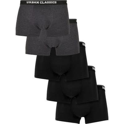 Urban Classics - Men 5-Pack Boxershorts set - S - Grijs/Zwart