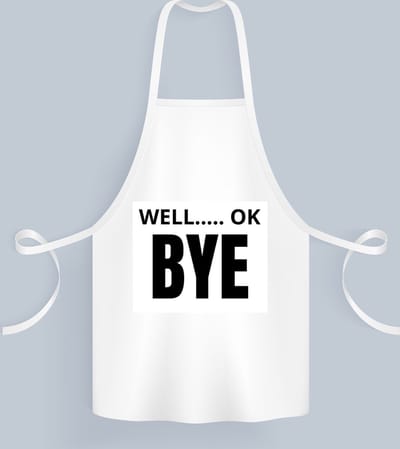 Akyol - well ok bye Keukenschort - Afscheid bedank cadeau - collega's - werk - afscheidscadeau - verjaardagscadeau - kado - 82 bij 71 cm