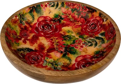 TS Collection - Bowl Rose rouge - 31x7 - Metaal & Epoxy - Exclusieve woonitems voor binnen - Handgemaakt - Unieke print - Designed by Lammie