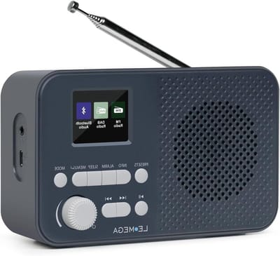 Draagbare Radio - DAB Radio - Muziek Luisteren - Draadloze Connectiviteit - 13 x 78 x 88 cm - Donkergrijs
