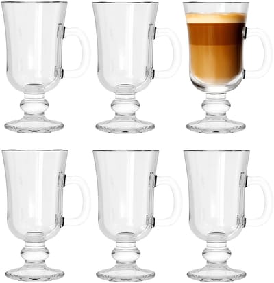 Urban Living Irish Coffee/koffie glazen model Dublin - transparant glas - 6x stuks - 230 ml