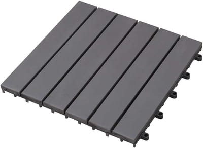 Terrastegels Hout - Tuintegels Vlonder - Terras Verfraaien - Massief Acacia Hout - 30x30 cm - Grey Wash