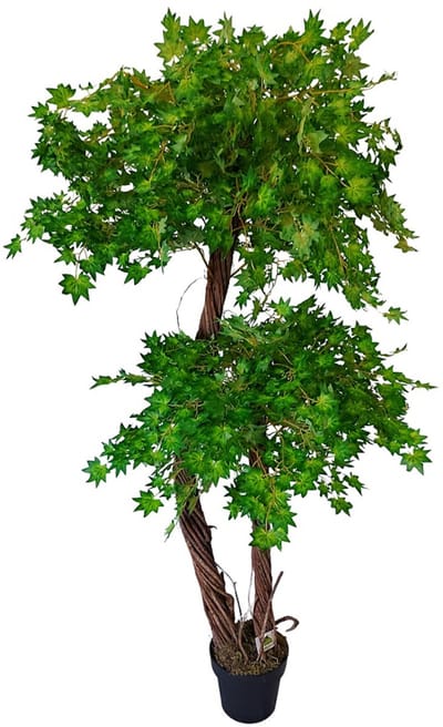 Kunst Esdoorn Met Dubbele Stam | 170cm - Esdoorn lichtgroen - Namaak Esdoorn - Kunstplanten voor binnen - Kunstplant Esdoorn