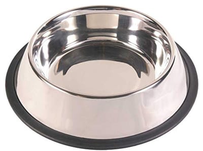 Roestvrijstalen hondenkom met rubberen ring - 0,45L en 19 cm diameter
