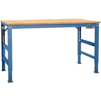 Werktafel Ergo, elektro-hydrauliek, blad multiplex, 1250 x 800 mm, briljantblauw