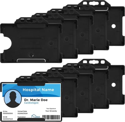 ID-kaart Houders - Badgehouders - Toegang Beheren - Open Gezicht Ontwerp - 10 stuks - Zwart
