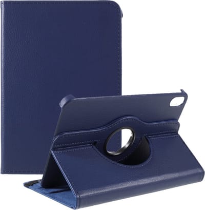 Peachy 360 Rotating bookcase Vegan Leather hoes geschikt voor iPad mini 6 2021 & iPad mini 7 2024 - blauw