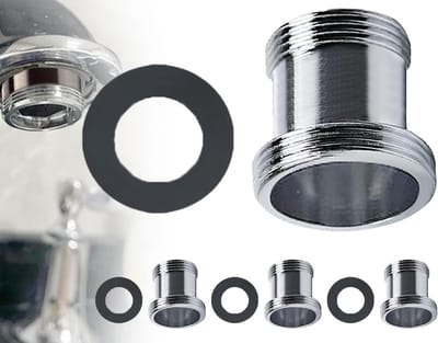 3-delige tapadapter set voor waterfilter, M18 naar M22, messing met rubberen afdichting, ideaal voor tuin en huishoudelijk gebruik