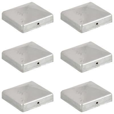 vidaXL - Paalkappen - 6 - st - piramide - 81x81 - mm - gegalvaniseerd - metaal