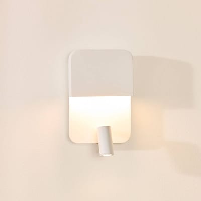 Lucide BOXER - Bedlamp / Wandlamp - LED - 3000K - Met USB oplaadpunt - Wit