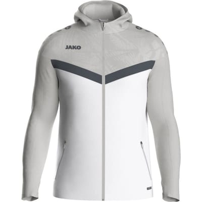 Jako Iconic Jas Met Kap Heren - Wit / Zachtgrijs | Maat: M