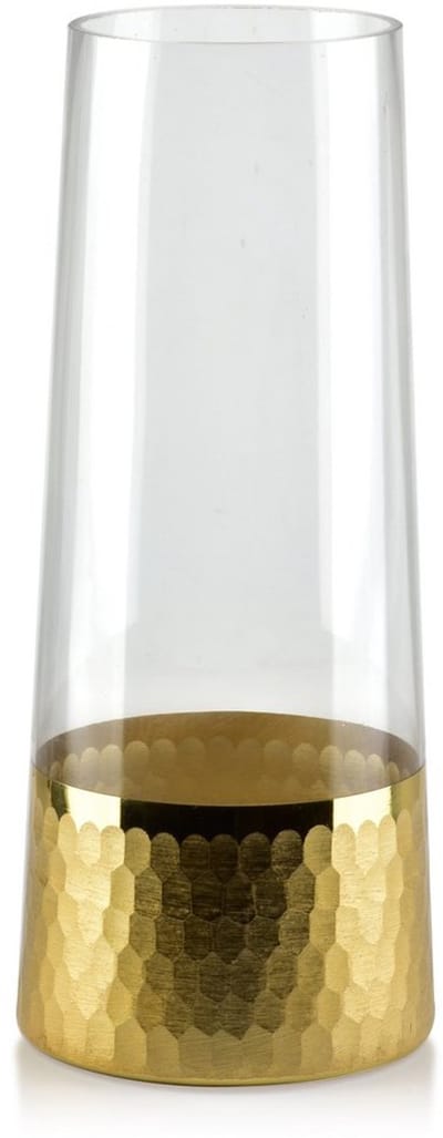 Mondex - Sereniet vaas - 10 x h25cm - schuin - Glas - Goud