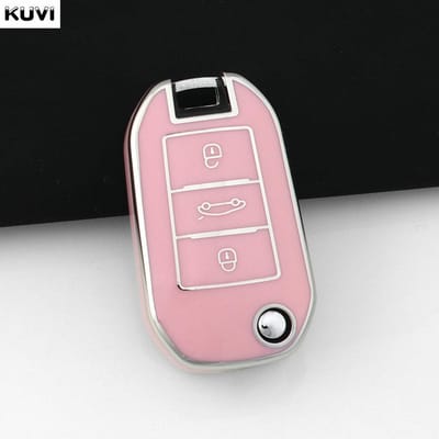 Nieuwe TPU Auto Flip Sleutelhoes Cover Shell Voor Peugeot 208 308 408 508 2008 3008 4008 5008 Voor Citroen C3 C4 Cactus C6 C8 Accessoires gray